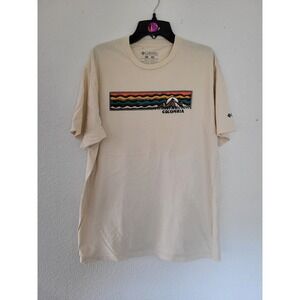 Columbia‎ Sportswear Company Mens Graphic T Shirt Cream Color Size Large #7